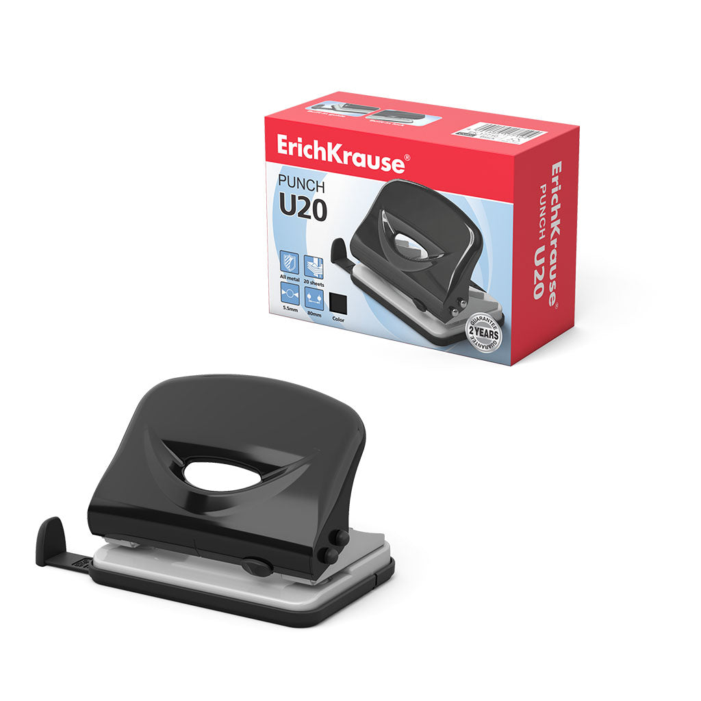 Punch ErichKrause U20 Classic, up to 20 sheets, black