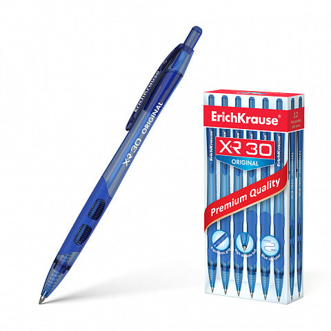 Retractable ballpoint pen ErichKrause XR-30 Matic&Grip Original 0.7, ink color: blue