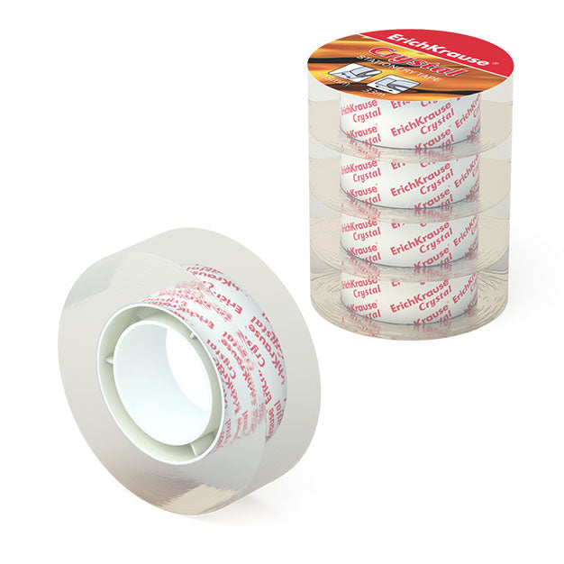 Stationery tape ErichKrause Crystal, 18mmx33m (shrink 4 pcs)