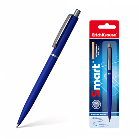 Retractable ballpoint pen ErichKrause Smart Matic Classic 0.7, ink color: blue
