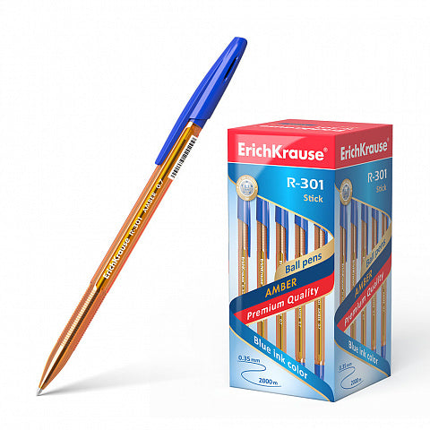 Ballpoint pen ErichKrause R-301 Stick Amber 0.7, ink color: blue