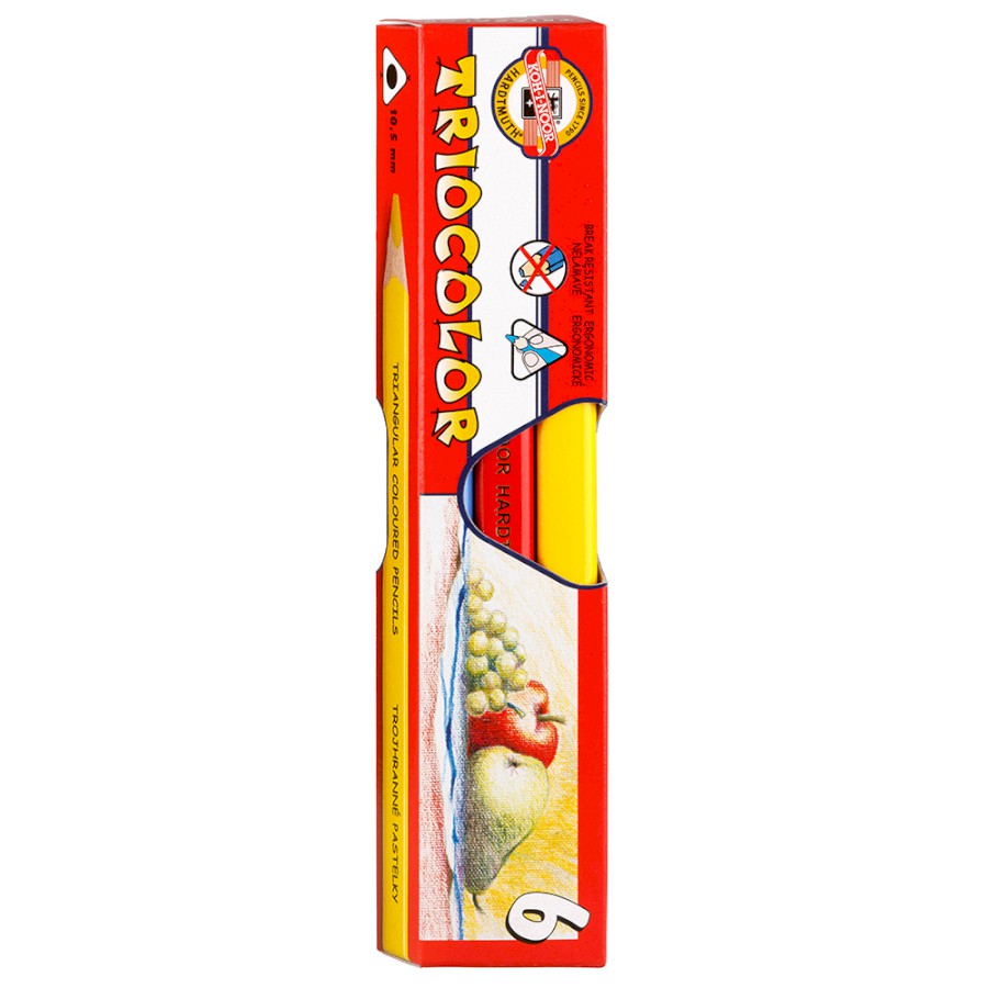set of jumbo triangular coloured pencils 3151 6 pencils