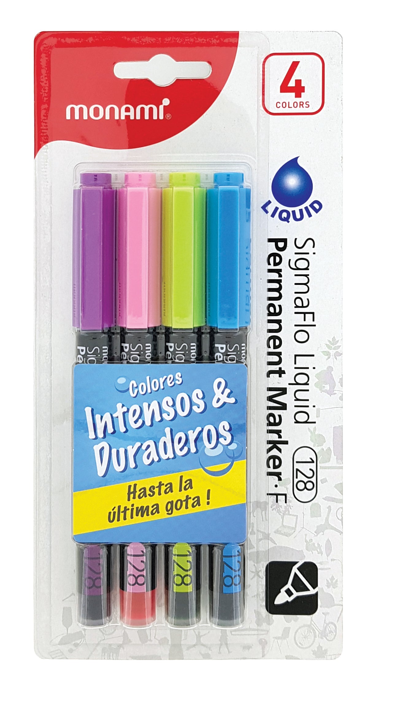 SigmaFlo Permanent Marker - F 128 4color SET