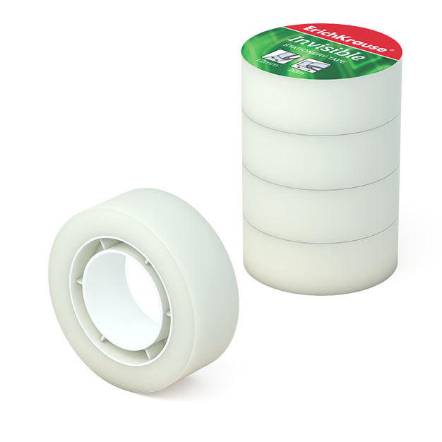 Stationery tape ErichKrause Invisible, 18mmx20m (shrink 4 pcs)