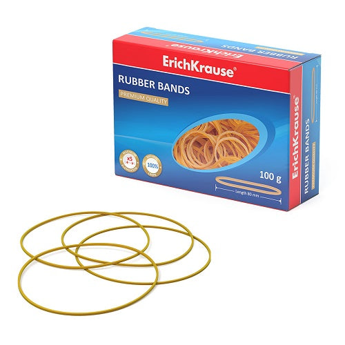 Rubber bands ErichKrause 80 mm, 100% crepe (box 100 g)