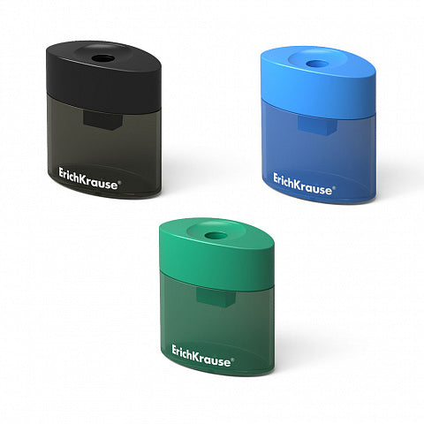 Plastic sharpener ErichKrause Smart&Sharp, Classic, with container, assorted