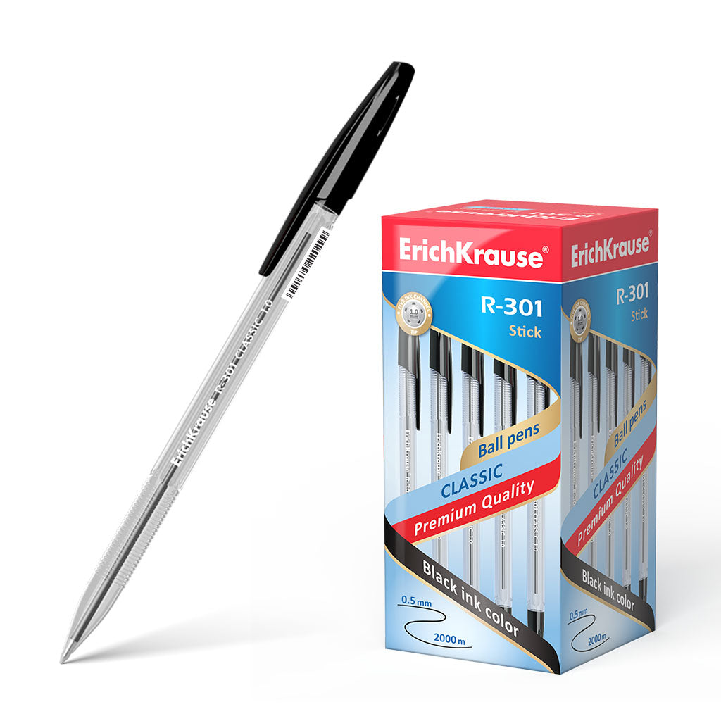 Ballpoint pen ErichKrause R-301 Classic Stick 1.0, ink color: black
