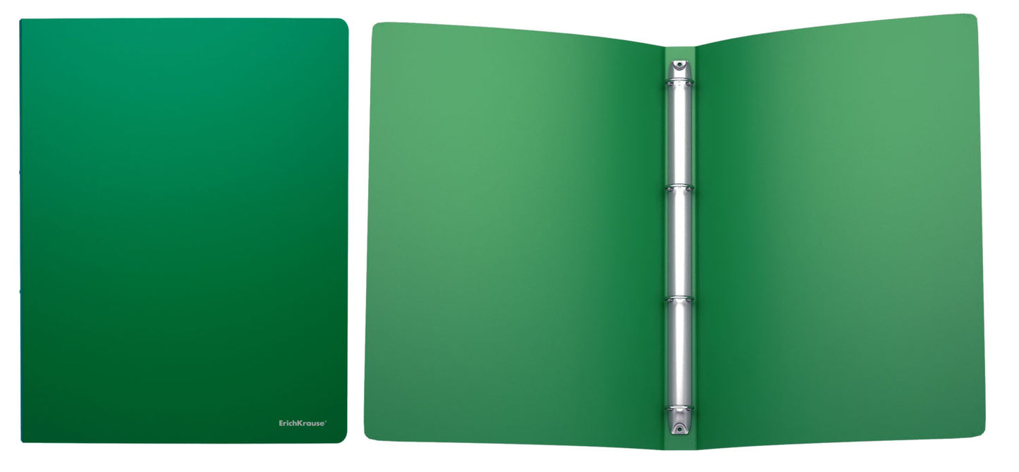 Ring binder ErichKrause® Classic with 4 rings, 24mm, A4, green