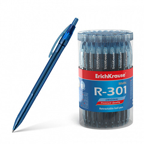 Retractable ballpoint pen ErichKrause R-301 Matic Original 0.7, ink color: blue