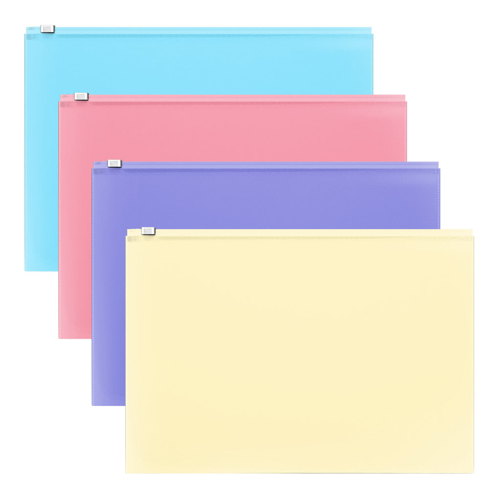 Zip pocket ErichKrause Diagonal Pastel, C6, 180 mcm, opaque, assorted colors