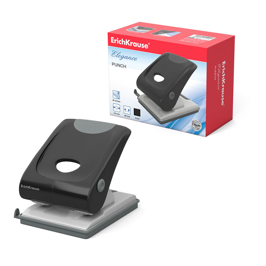 Punch ErichKrause Elegance Classic, up to 40 sheets, black