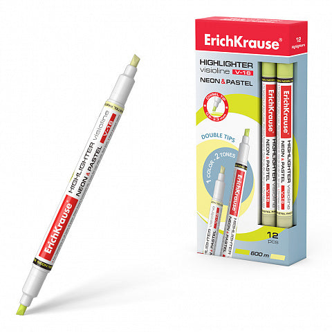 Highlighter ErichKrause Visioline V-16 Neon+Pastel, ink color: yellow