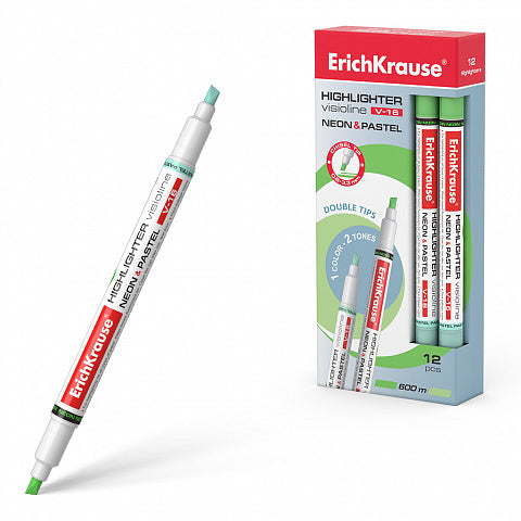 Highlighter ErichKrause Visioline V-16 Neon+Pastel, ink color: green