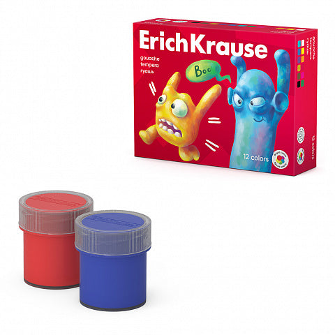 Gouache ErichKrause Jolly Friends 12 colors of 20 ml (12 pcs in a box)