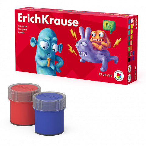Gouache ErichKrause Jolly Friends 18 colors of 20 ml (18 pcs in a box)