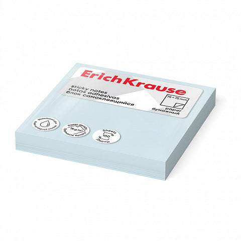 Sticky notes ErichKrause 75x75 mm, 100 sheets, blue