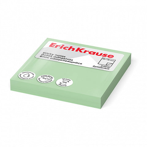 Sticky notes ErichKrause 75x75 mm, 100 sheets, green