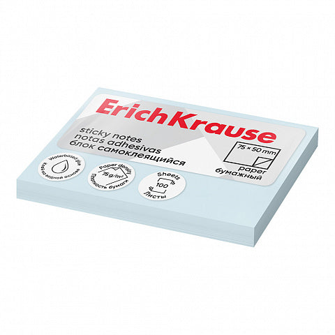 Sticky notes ErichKrause 50x75 mm, 100 sheets, blue