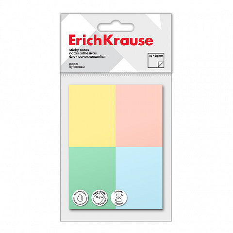Sticky notes ErichKrause 40x50 mm, 400 sheets, 4 colors