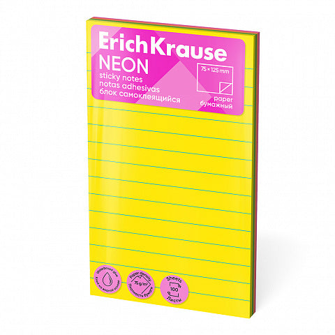 Sticky notes ErichKrause Neon, 125x75 mm, 100 sheets, assorted