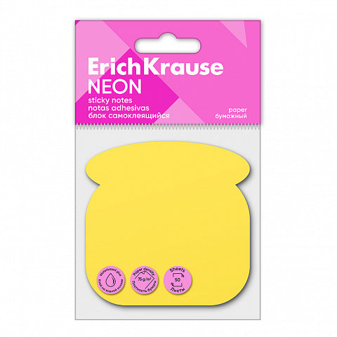 Sticky notes ErichKrause Neon, Phone, 50 sheets, yellow