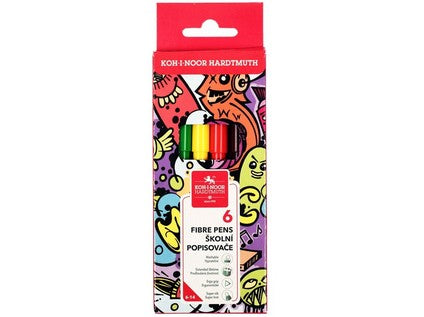 set of fibre pens 1002 6 pcs teenage