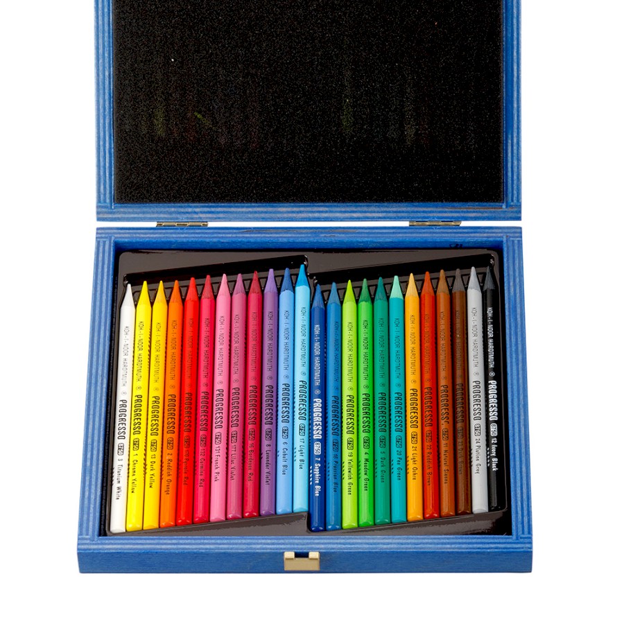 set of woodless coloured pencils 8758 24 pencils (wooden box)