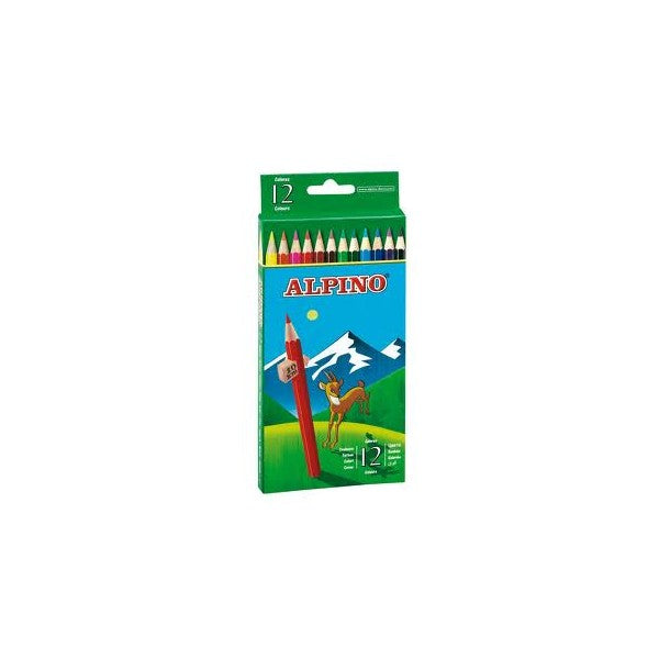 Set of 12 coloured pencils (metal box) Alpino