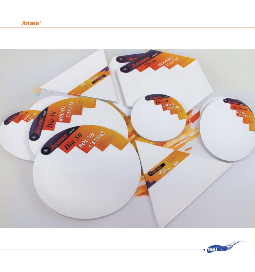 Round 30 cms stretched canvas