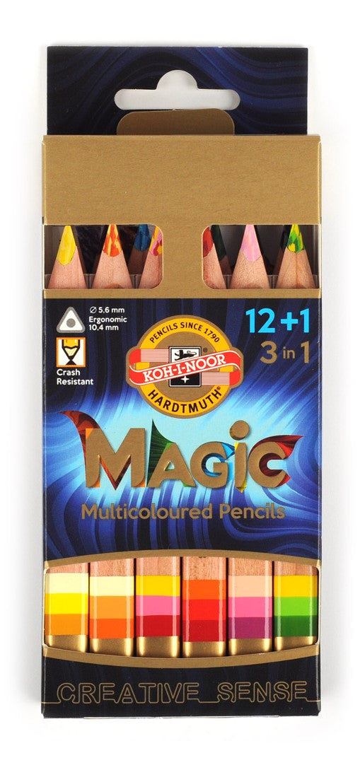 set of jumbo triangular coloured MAGIC pencils 3408 6 pencils FSC 100%