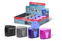 Plastic sharpener ErichKrause 3-Touch, with container, assorted