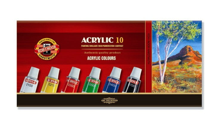 set of acrylic colours 10x16ml