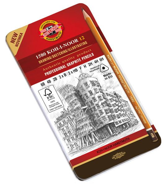 set of triangular graphite pencils 1582 12 FSC 100% (6B-6H)