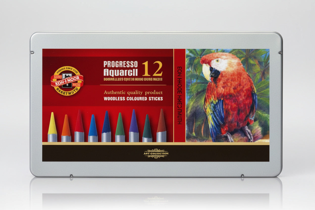 Koh-i-noor Set of Woodless Aquarell Colored Pencils 8782 (12 pencils/Metal box)