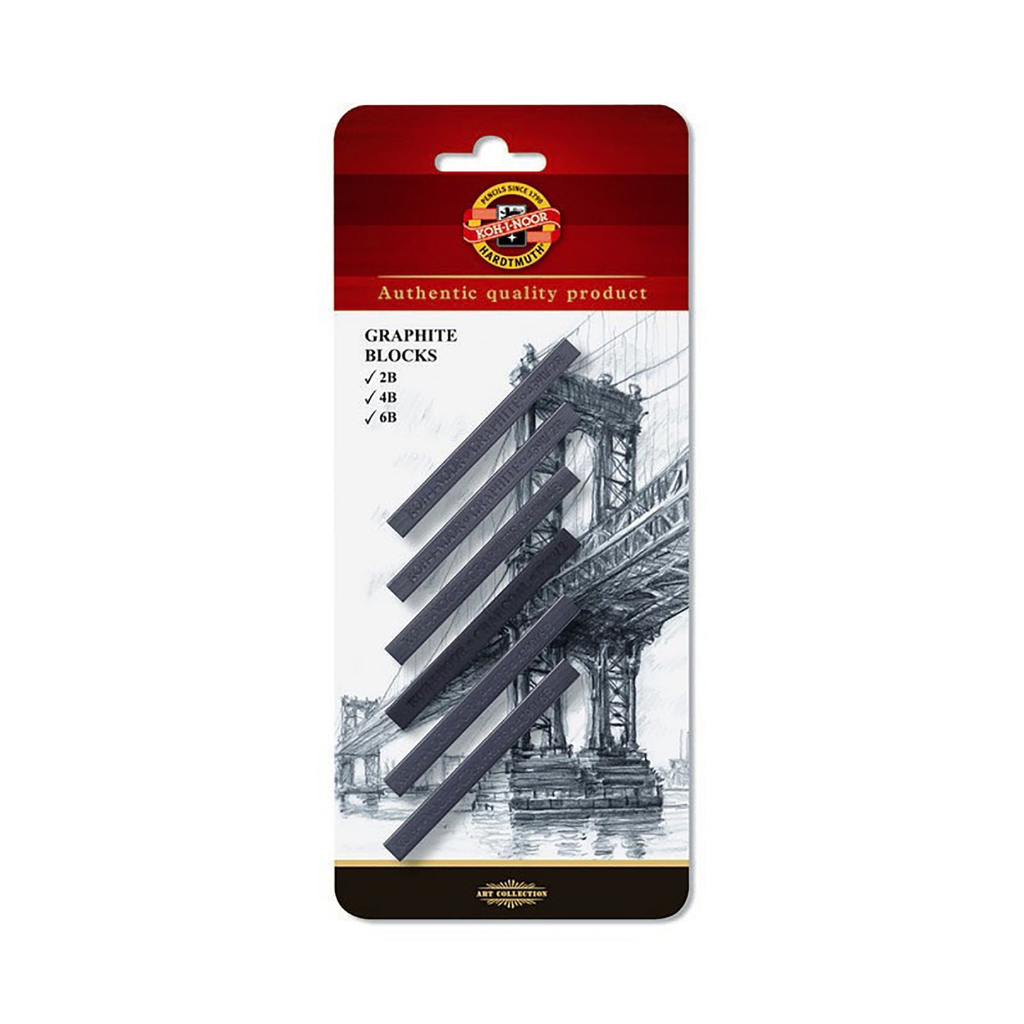 set of graphite blocks 7x7 4390 (6 pcs) - Hardness: 2B-4B-6B