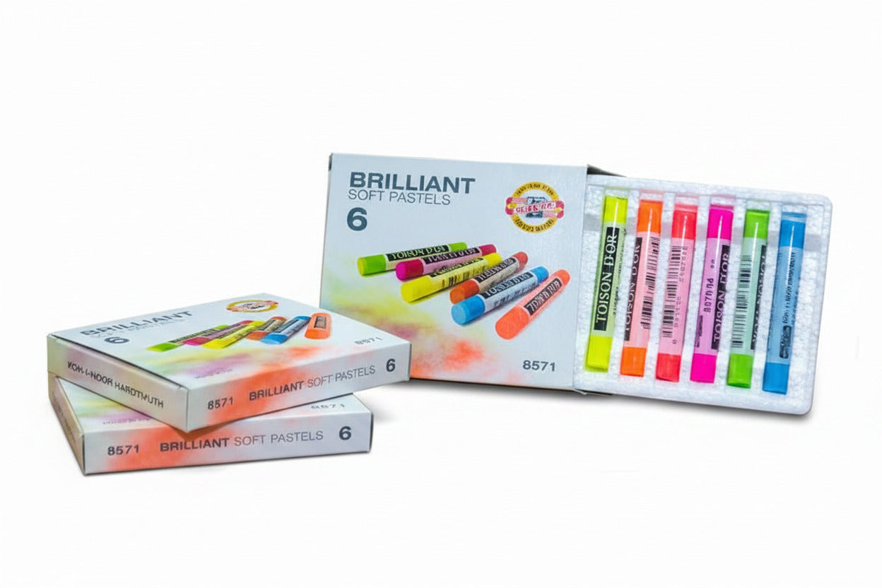 Koh-i-noor Set of Fluorescent Soft Pastels (6 Pieces)