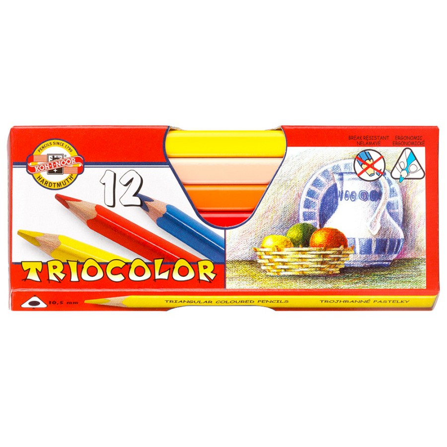 Koh-i-noor Set of Jumbo Triangular Colored Pencils 3151-52 (Sizes)