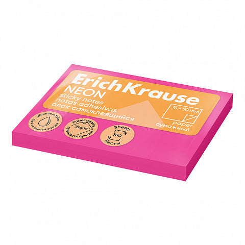 ErichKrause Sticky notes Neon, 50x75 mm, 100 sheets (Colors)