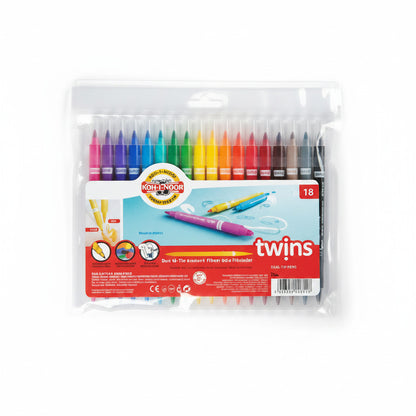 Koh-i-noor Set of fibre pens Twins double-tip (Sizes)