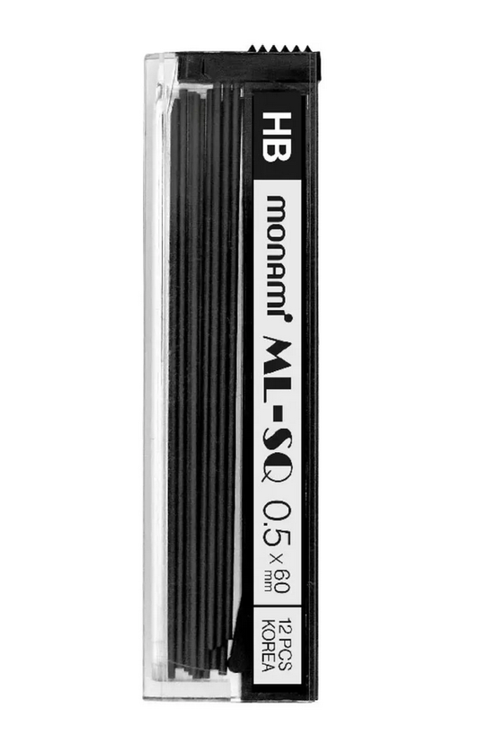 Monami Pencil Leads HB & 2B (0.5, 0.7, 0.9 mm Refills) - 12 leads