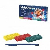 Modelling clay ErichKrause Kids Space Animals Glitter with sequins 6 colors with a modelling tool, 108 g (6 pcs in a box)