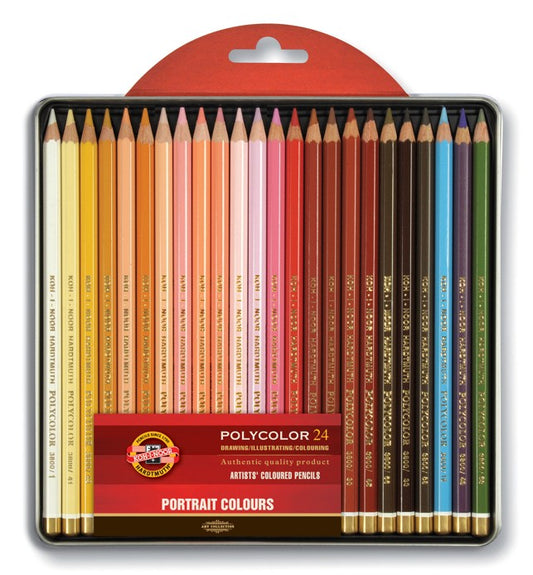set of artists´ coloured pencils 3824 24 pencils PORTRAIT
