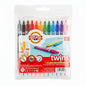 Koh-i-noor Set of fibre pens Twins double-tip (Sizes)